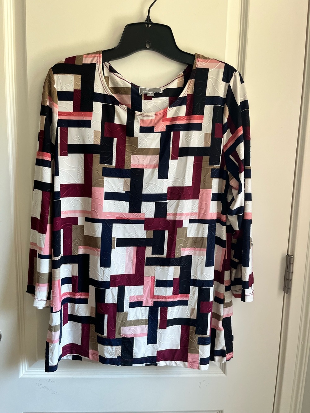 JM Collection geometric printed top